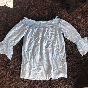 Off the shoulder denim blouse